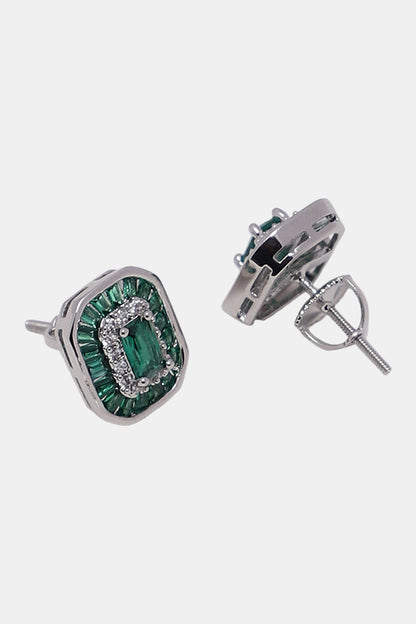 Natural Stone Embellished Stud Earrings 