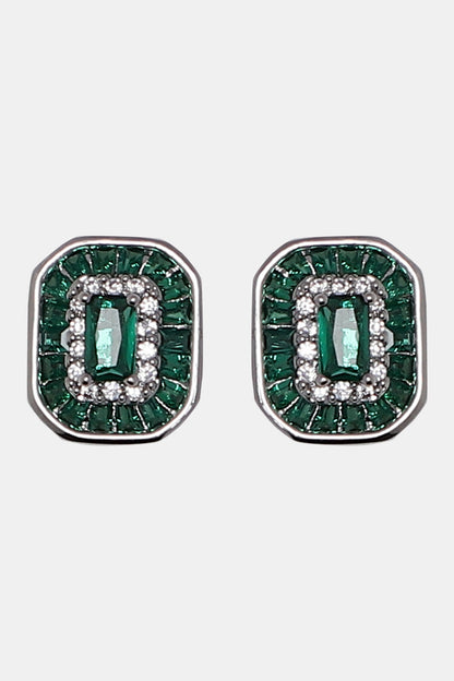 Natural Stone Embellished Stud Earrings 