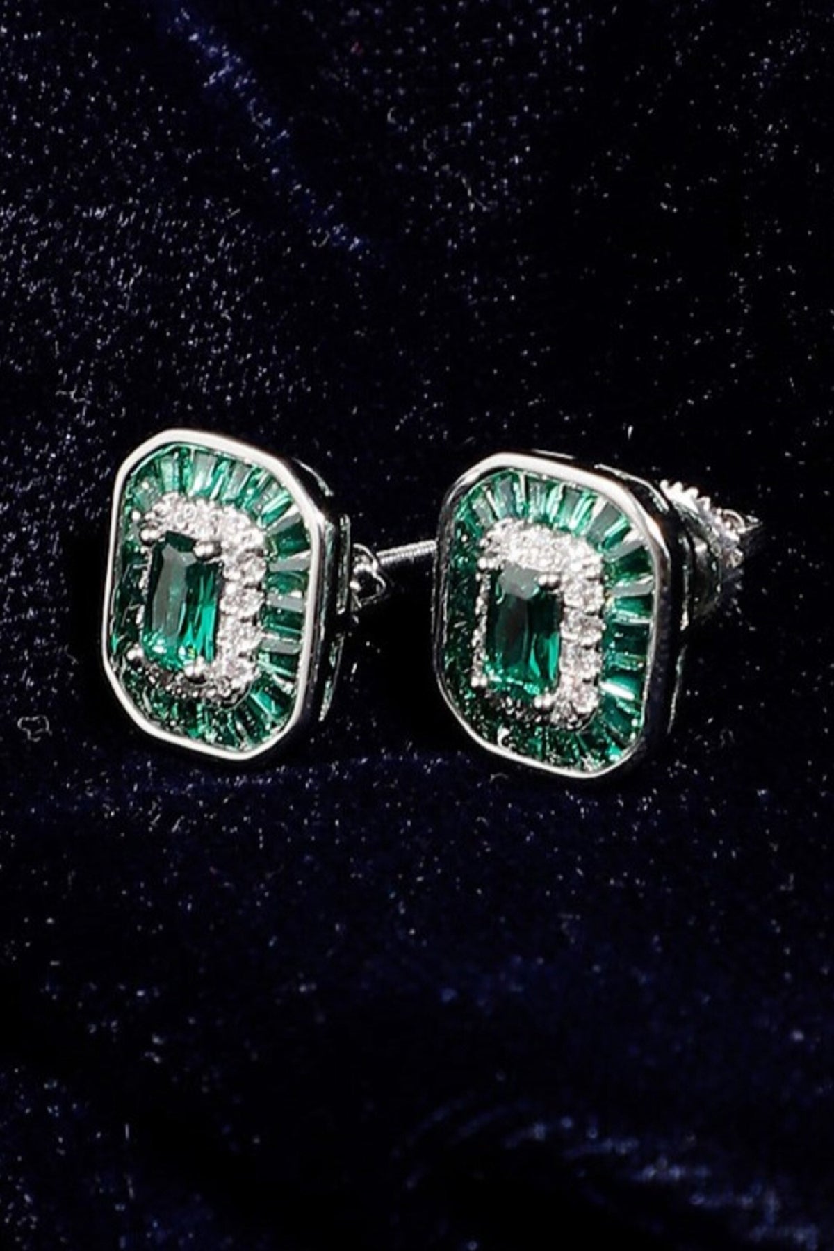 Natural Stone Embellished Stud Earrings 