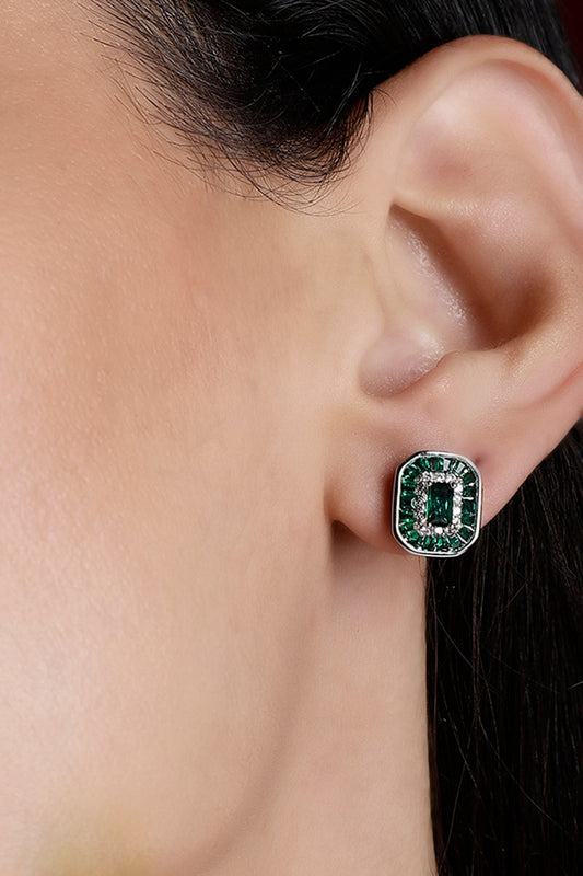 Natural Stone Embellished Stud Earrings 