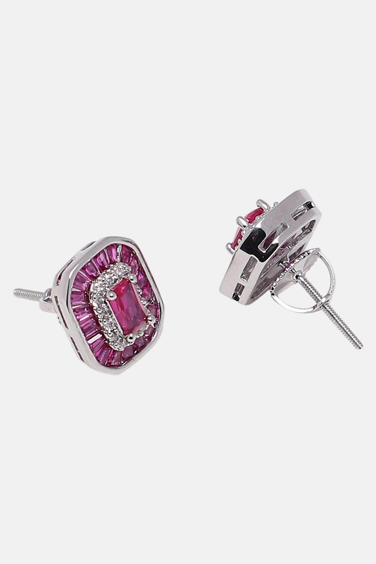 Embellished Ruby Stud Earrings 