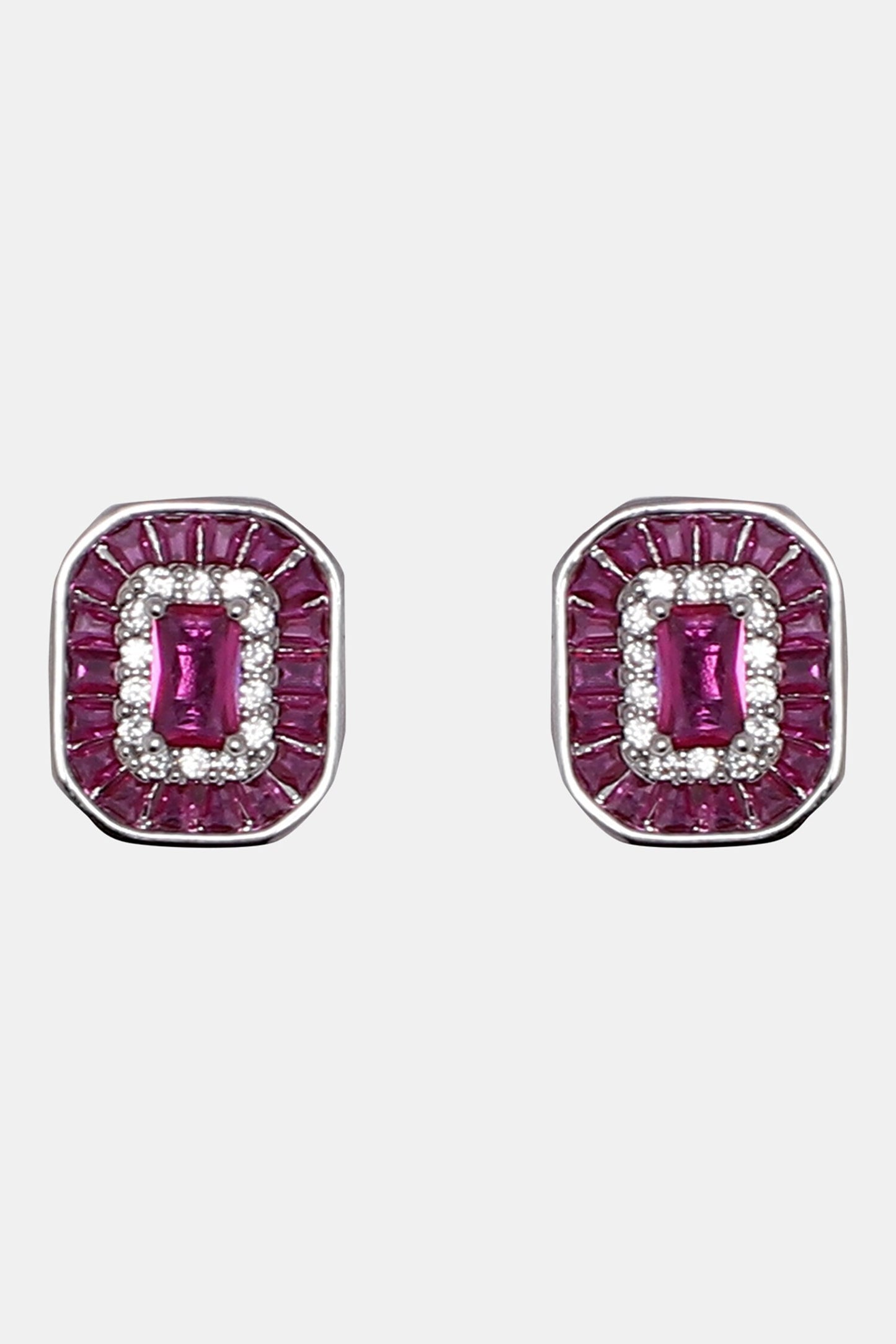 Embellished Ruby Stud Earrings 