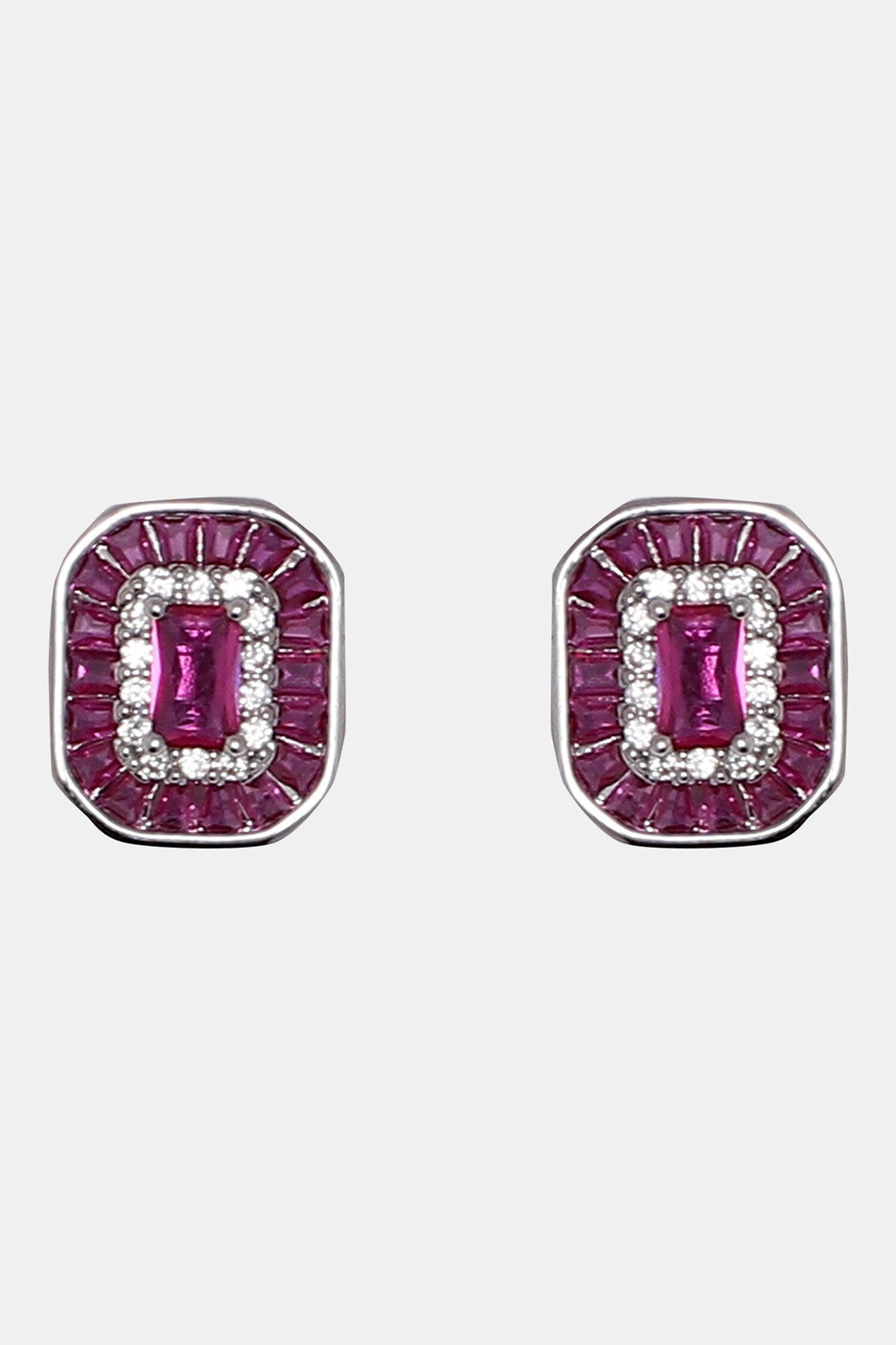 Embellished Ruby Stud Earrings 