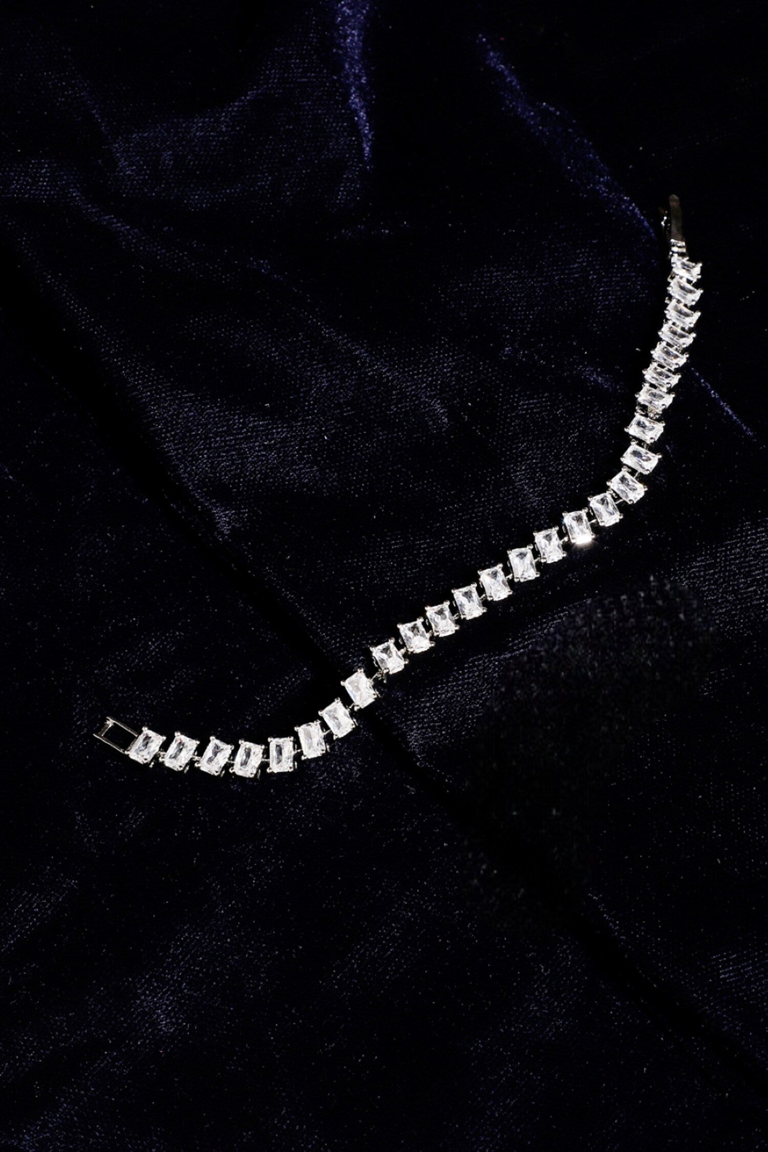 Natural Stone Embellished Silver Bracelet 