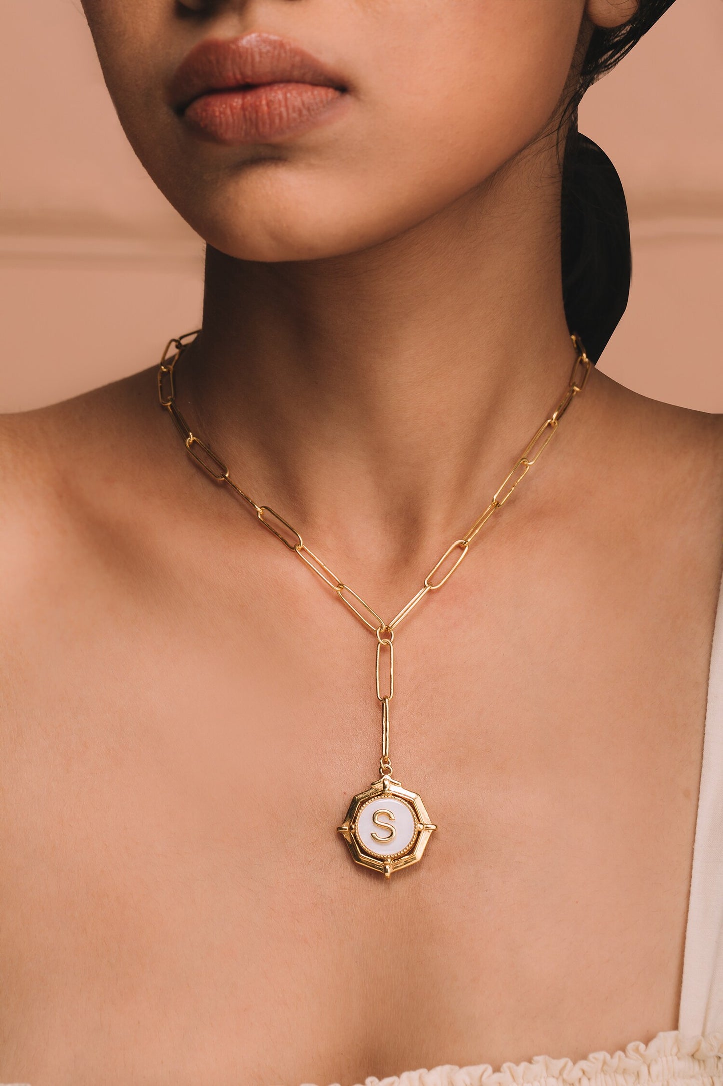 Gold Soul Initial Pendant Necklace 