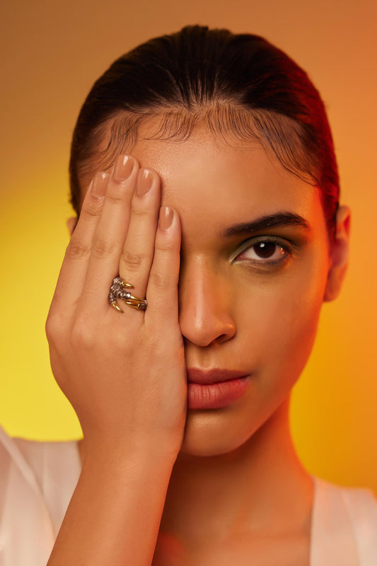 Garuda Nail Design Silver Ring 