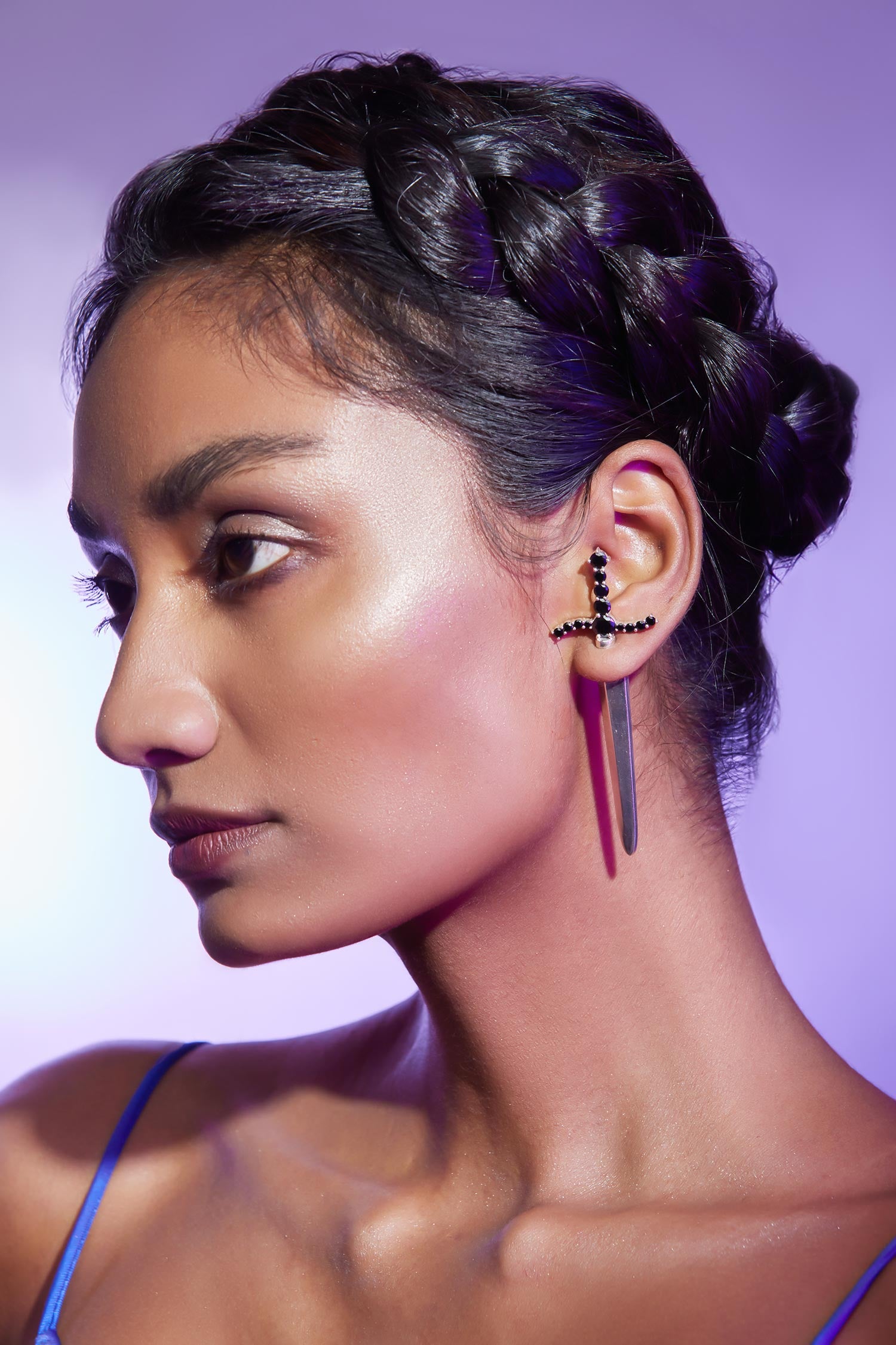 Sword Design Dangling Earrings 
