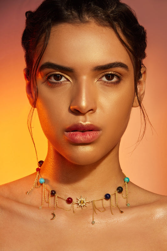 Bead Embellished Choker Necklace 