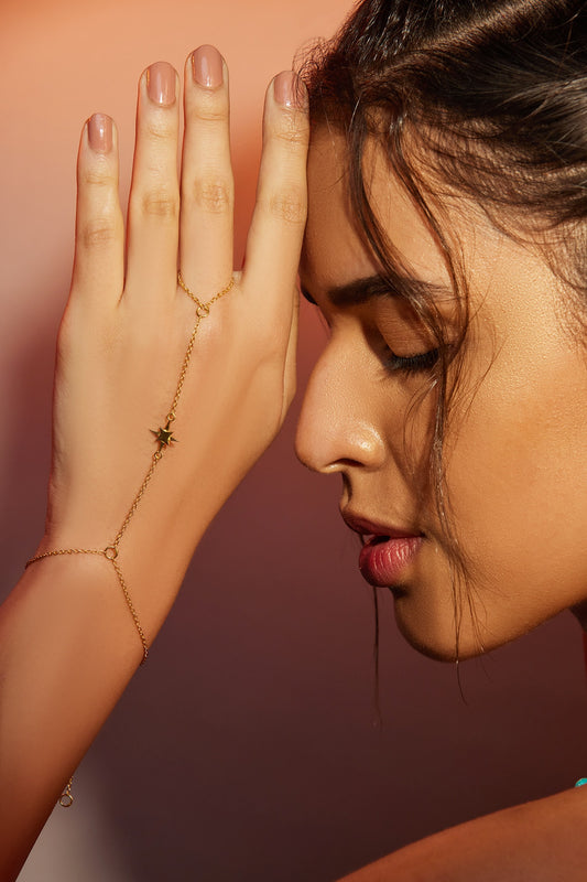 Gold Star Design Hand Harness Bracelet 