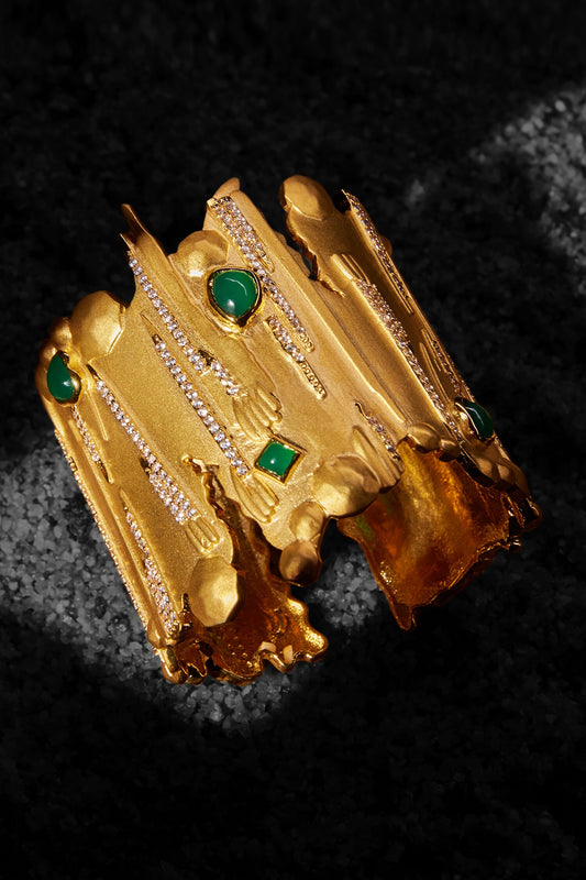 Gondwana Stone & Zircon Cuff Bracelet 
