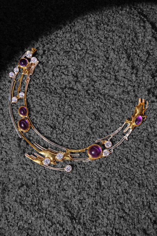 Amethyst Stone & Zircon Necklace 