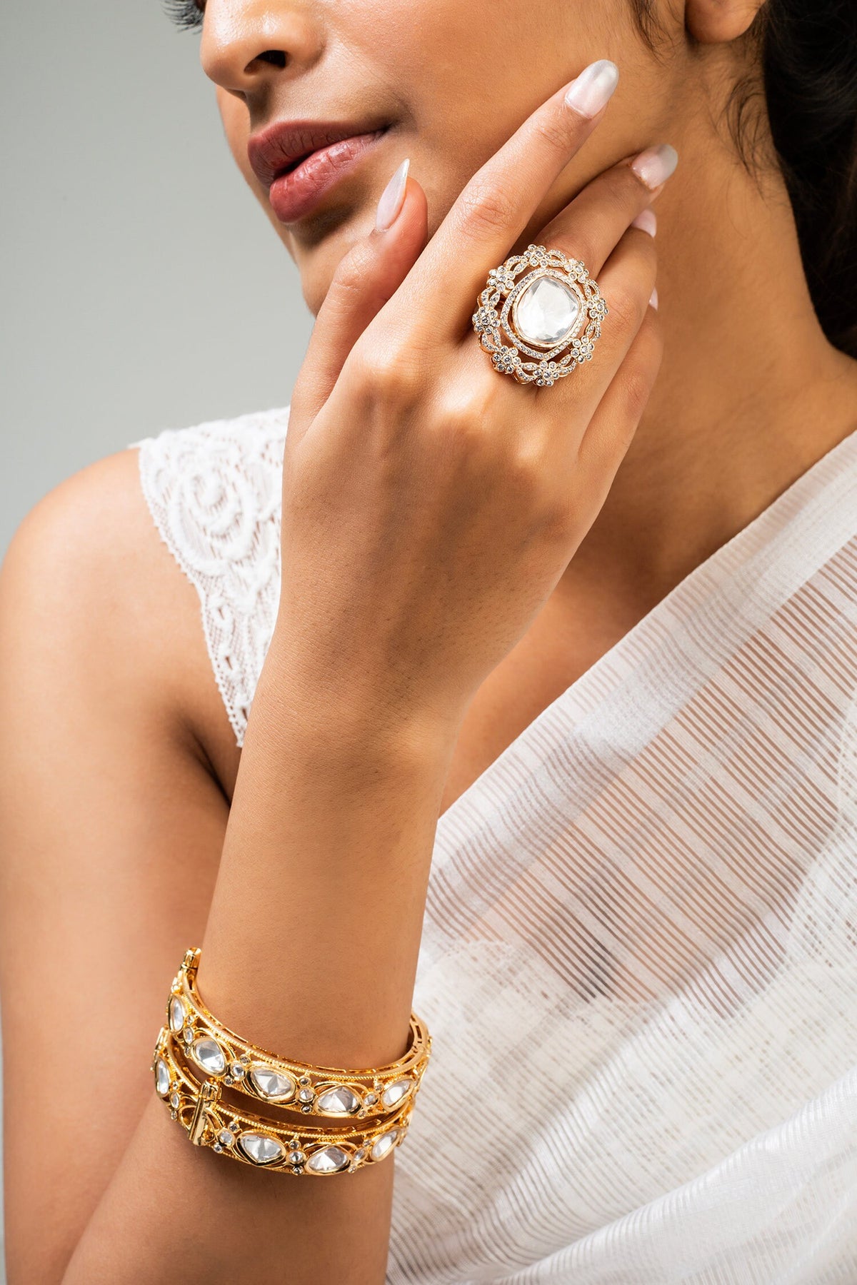 Stone Embellished Bangles Set of 2 