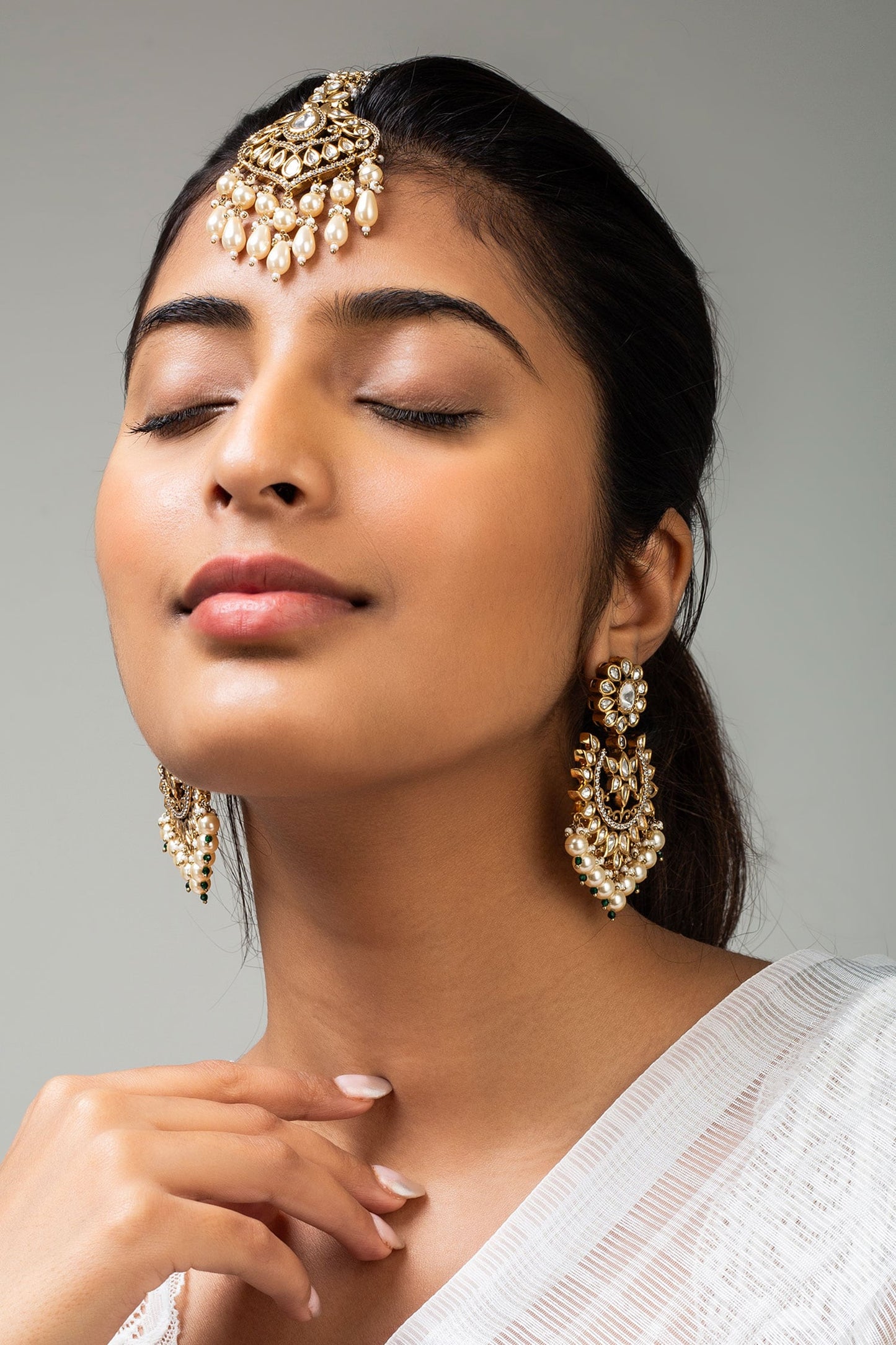 Peacock Stone Studded Maangtikka 