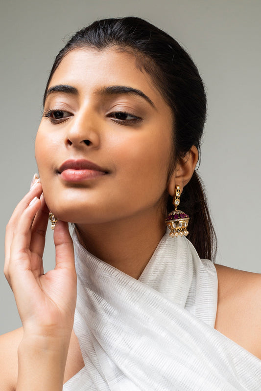 Antique Gold Plated Jhumkas 