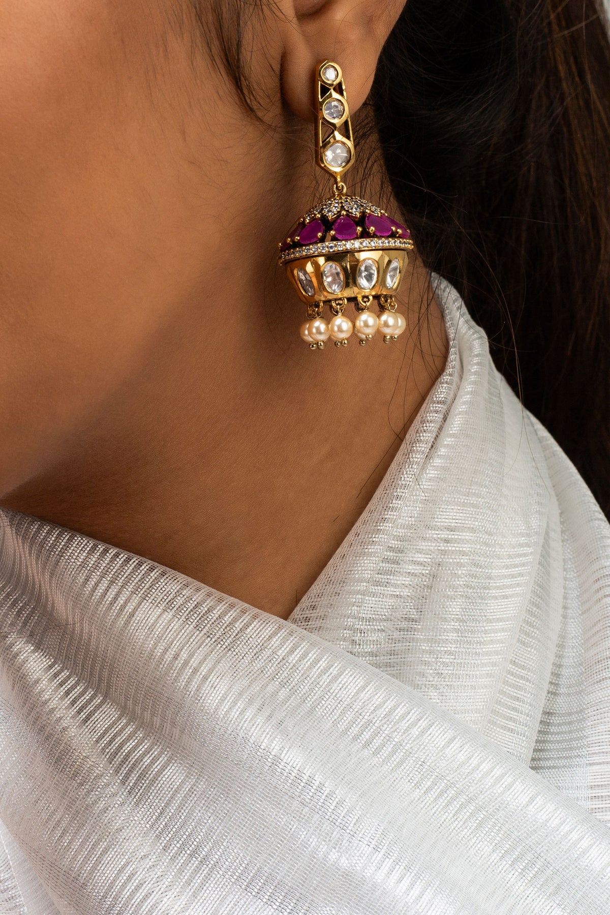 Antique Gold Plated Jhumkas 