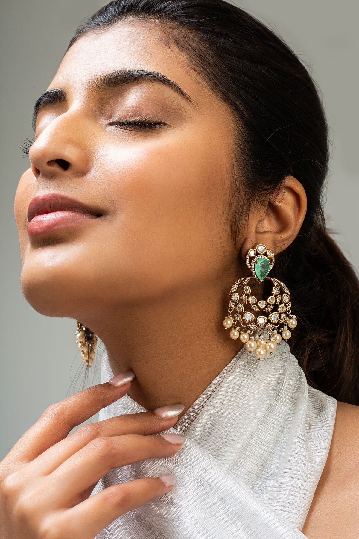 Stone Studded Petal Chandbalis 