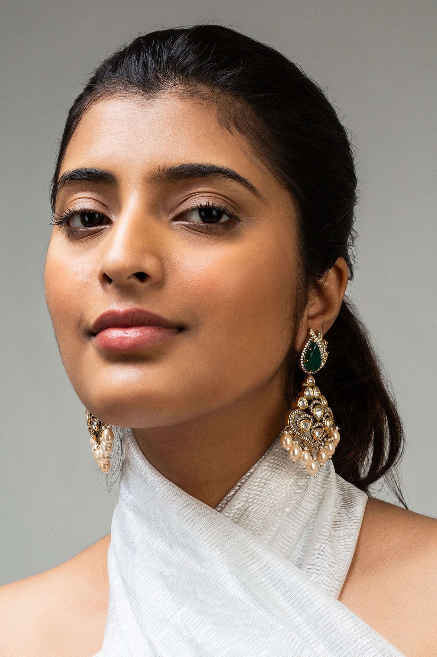 Antique Gold Plated Drop Earrings 