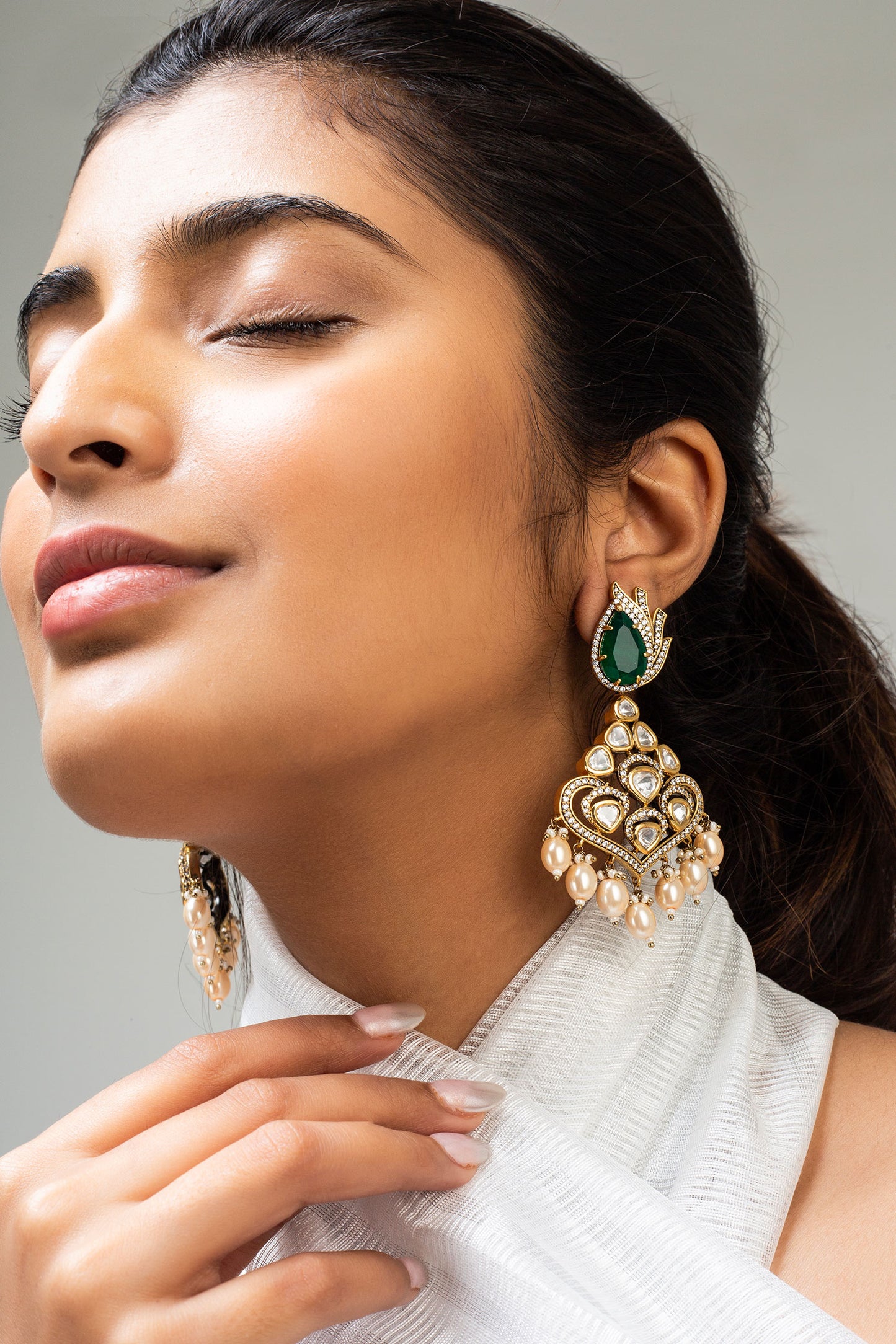 Antique Gold Plated Drop Earrings 