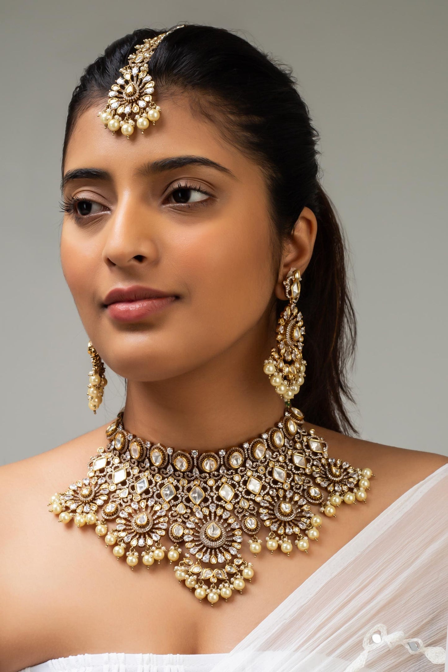 Antique Gold Plated Necklace Set 