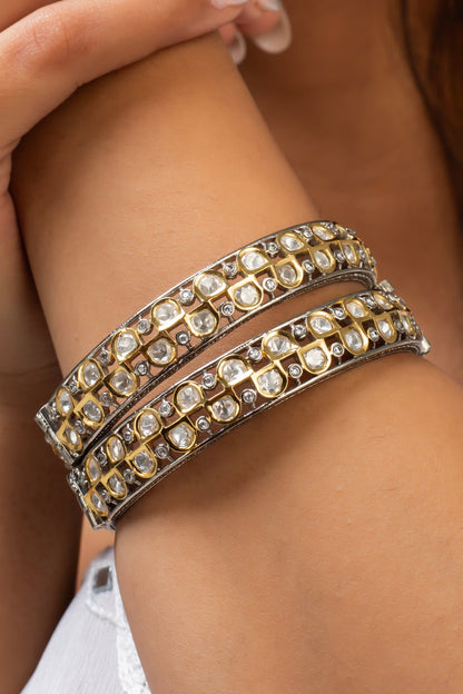 Antique Gold Plated Stone Bangle 