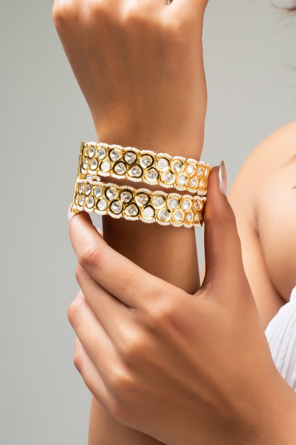 Antique Gold Plated Tear Drop Bangle 