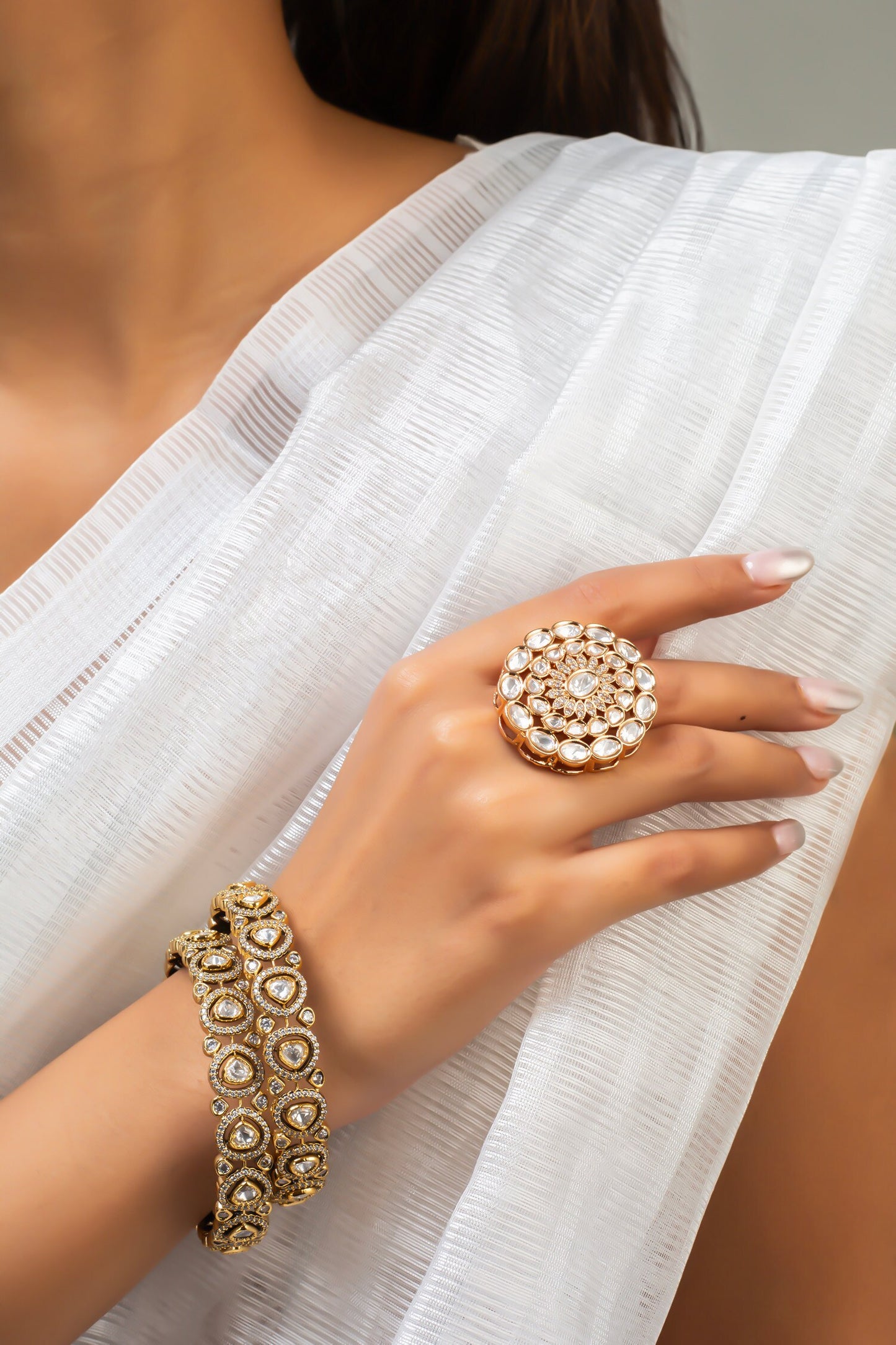 Antique Gold Cutwork Ring 