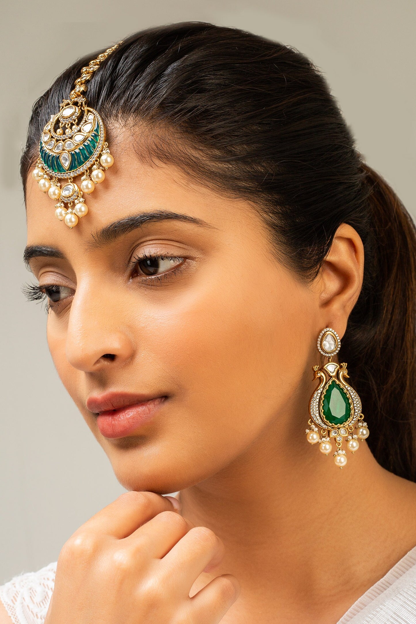 Antique Gold Plated Maangtikka 