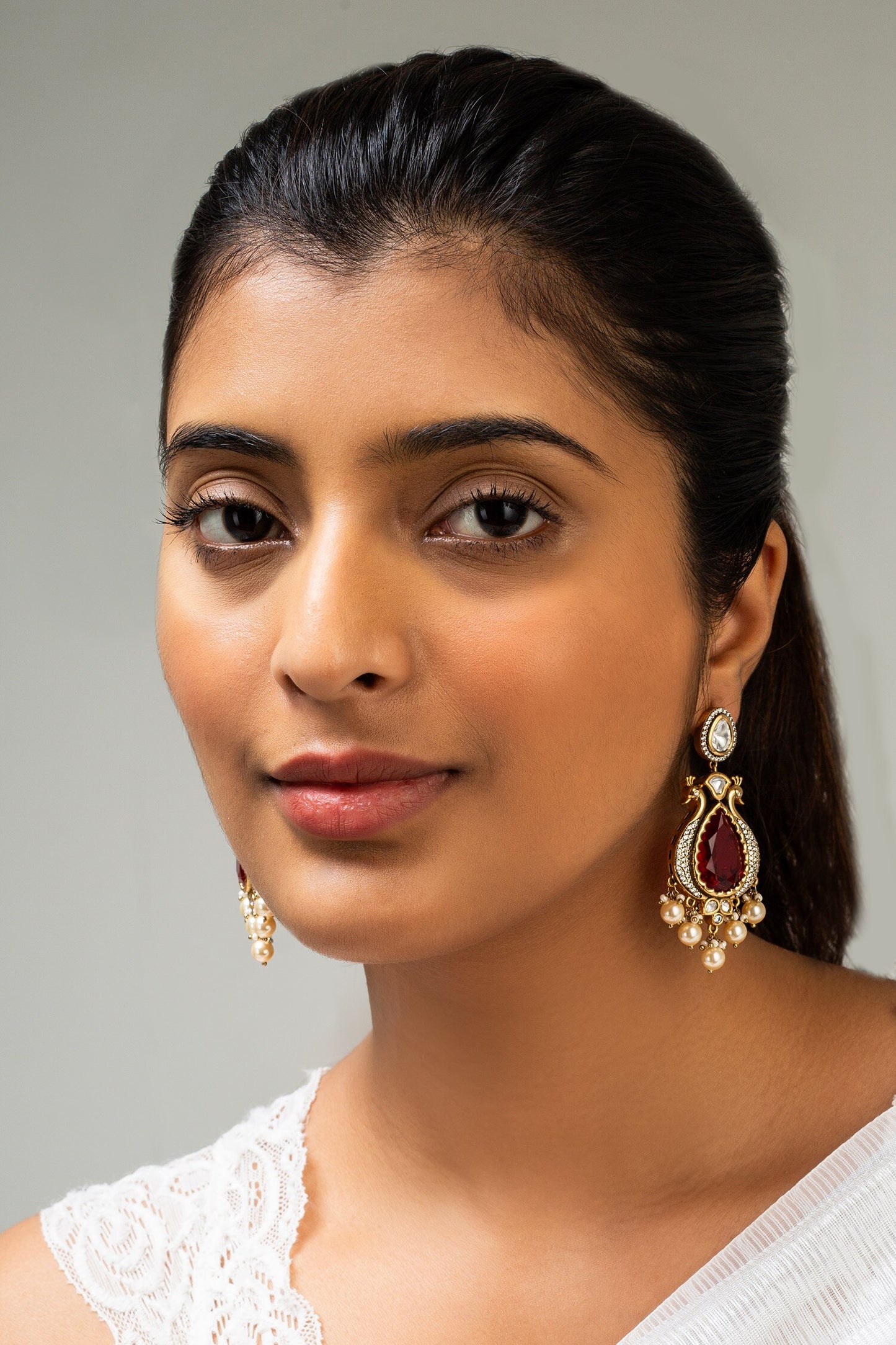 Antique Gold Peacock Shaped Danglers 