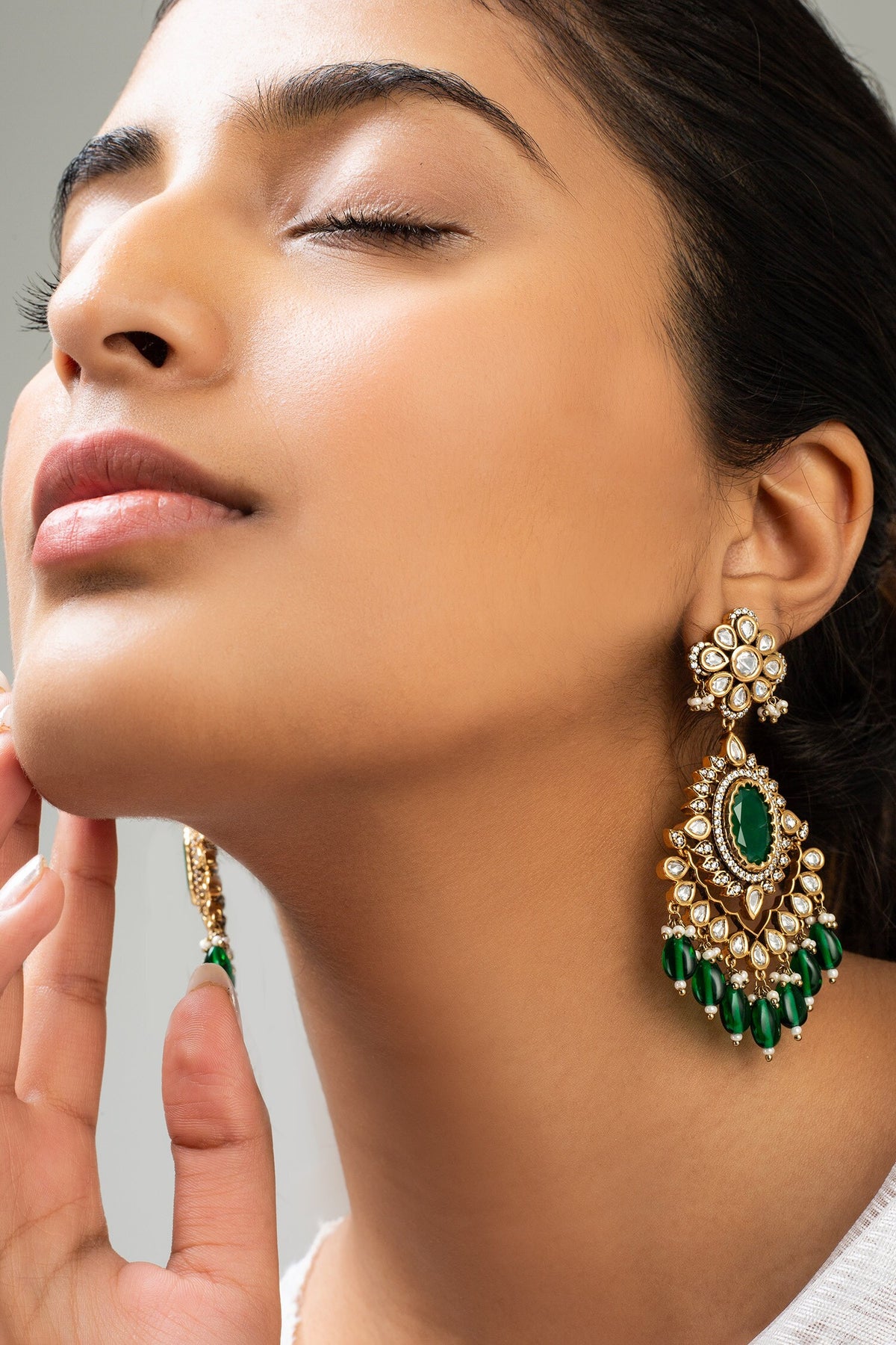 Antique Gold Plated Floral Earrings 