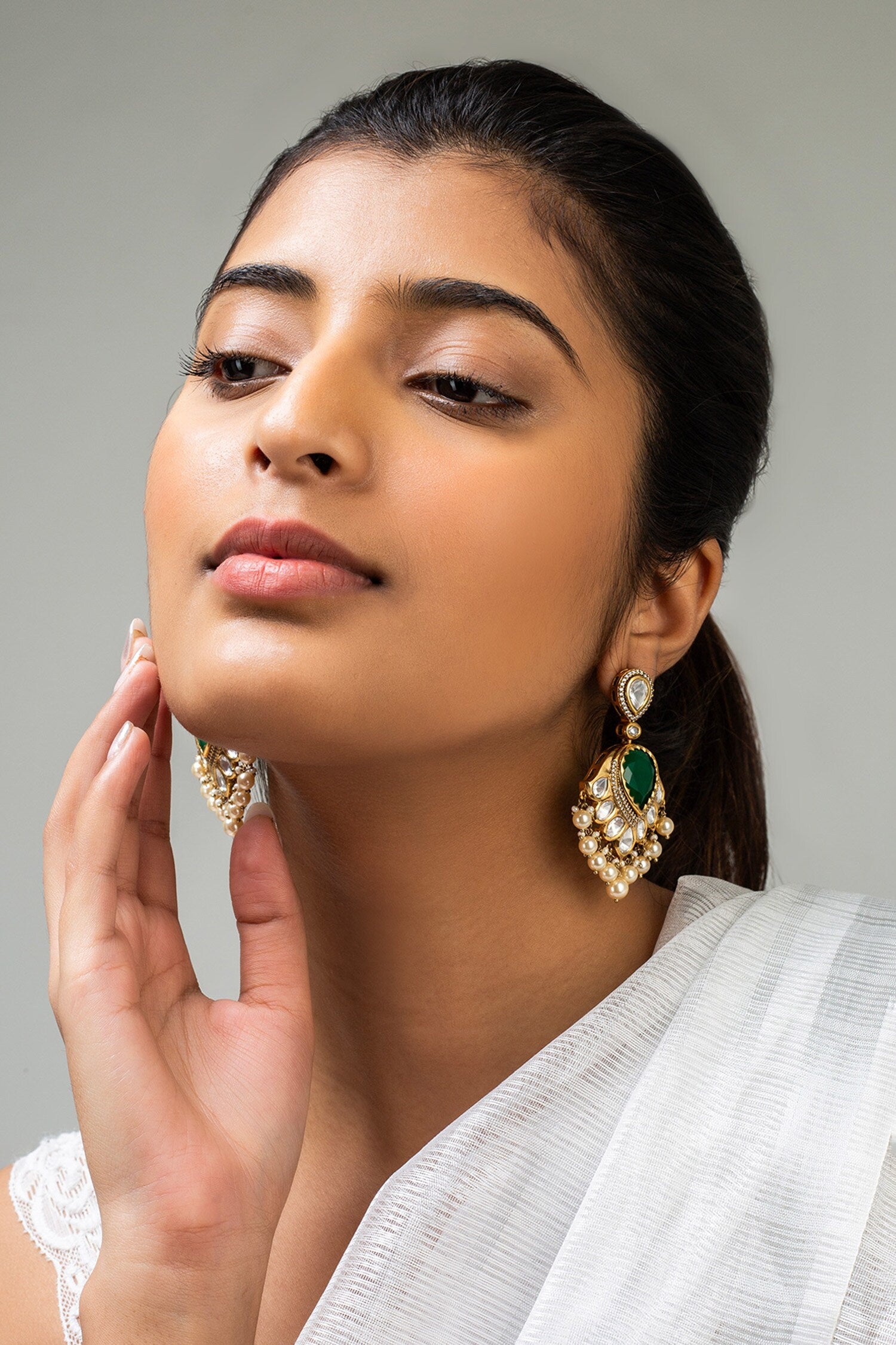 Antique Gold Plated Tear Drop Earrings 