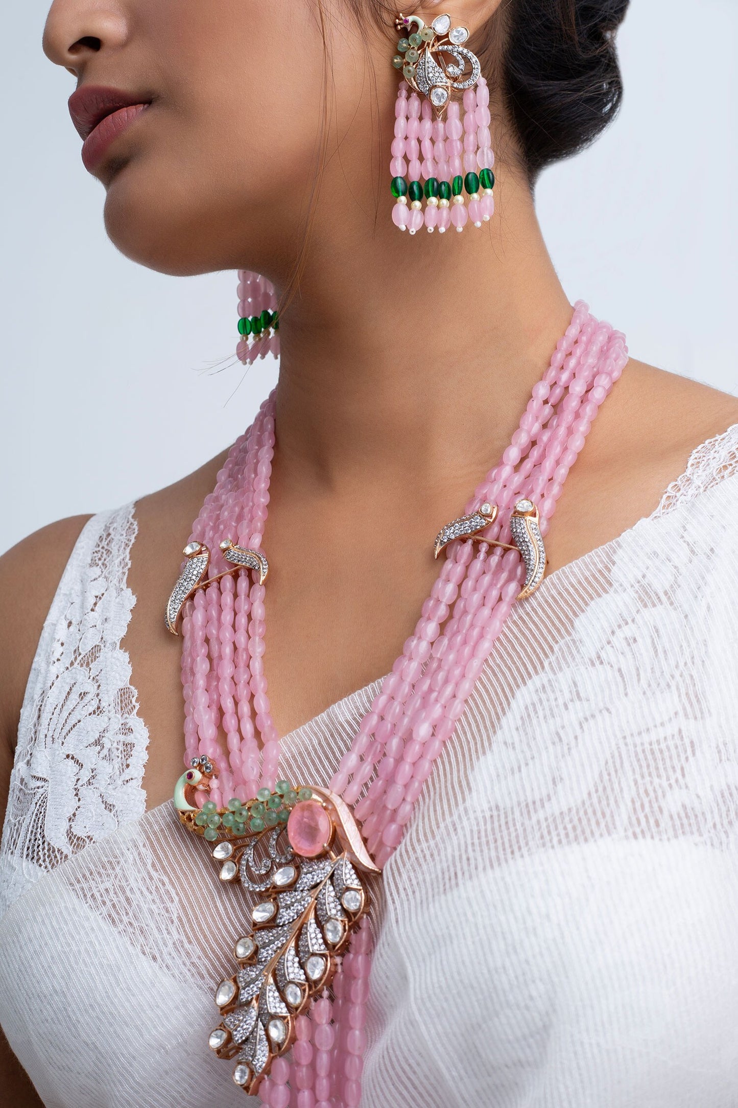 Gold Plated Beaded Necklace Set 