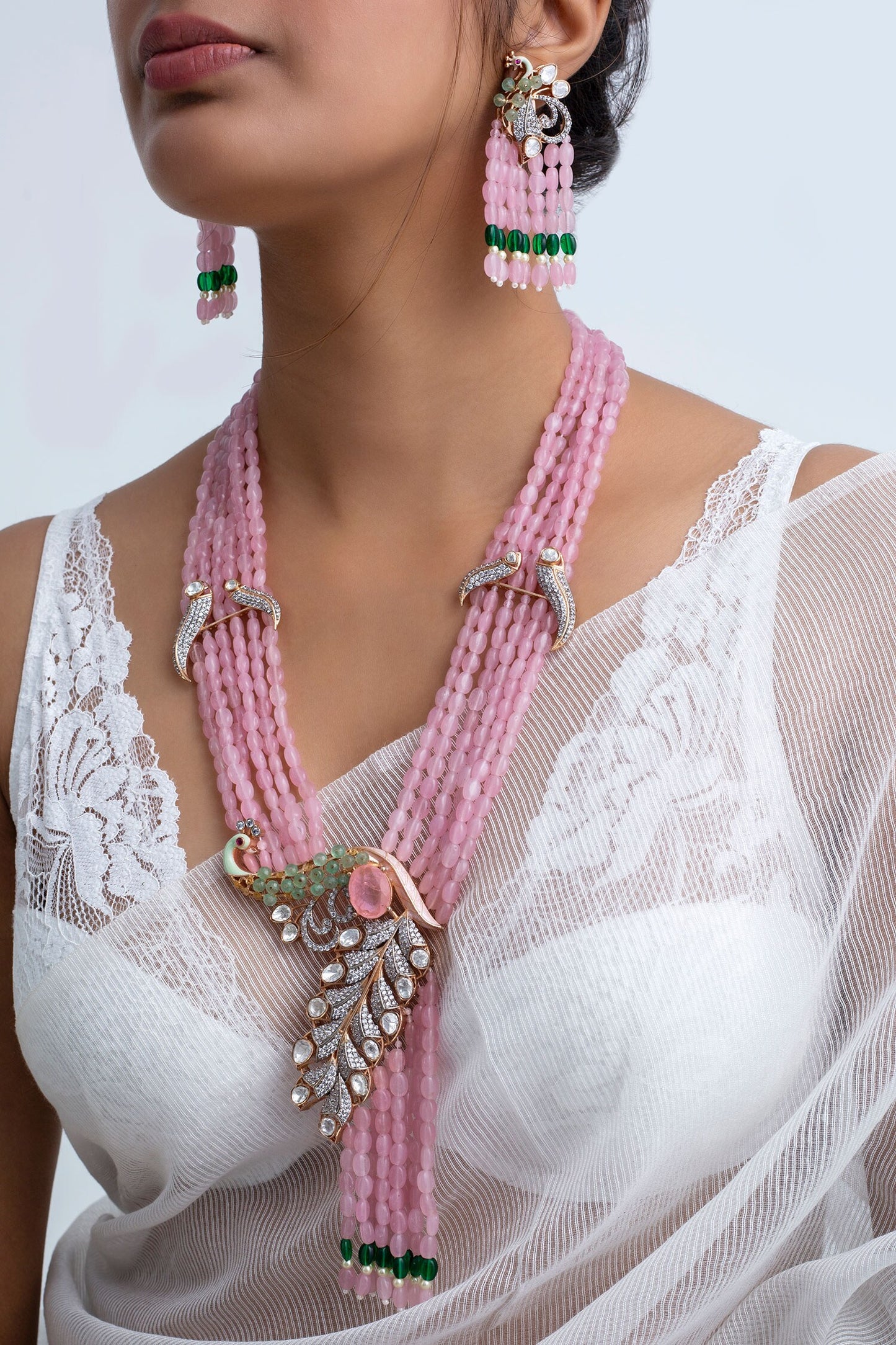 Gold Plated Beaded Necklace Set 
