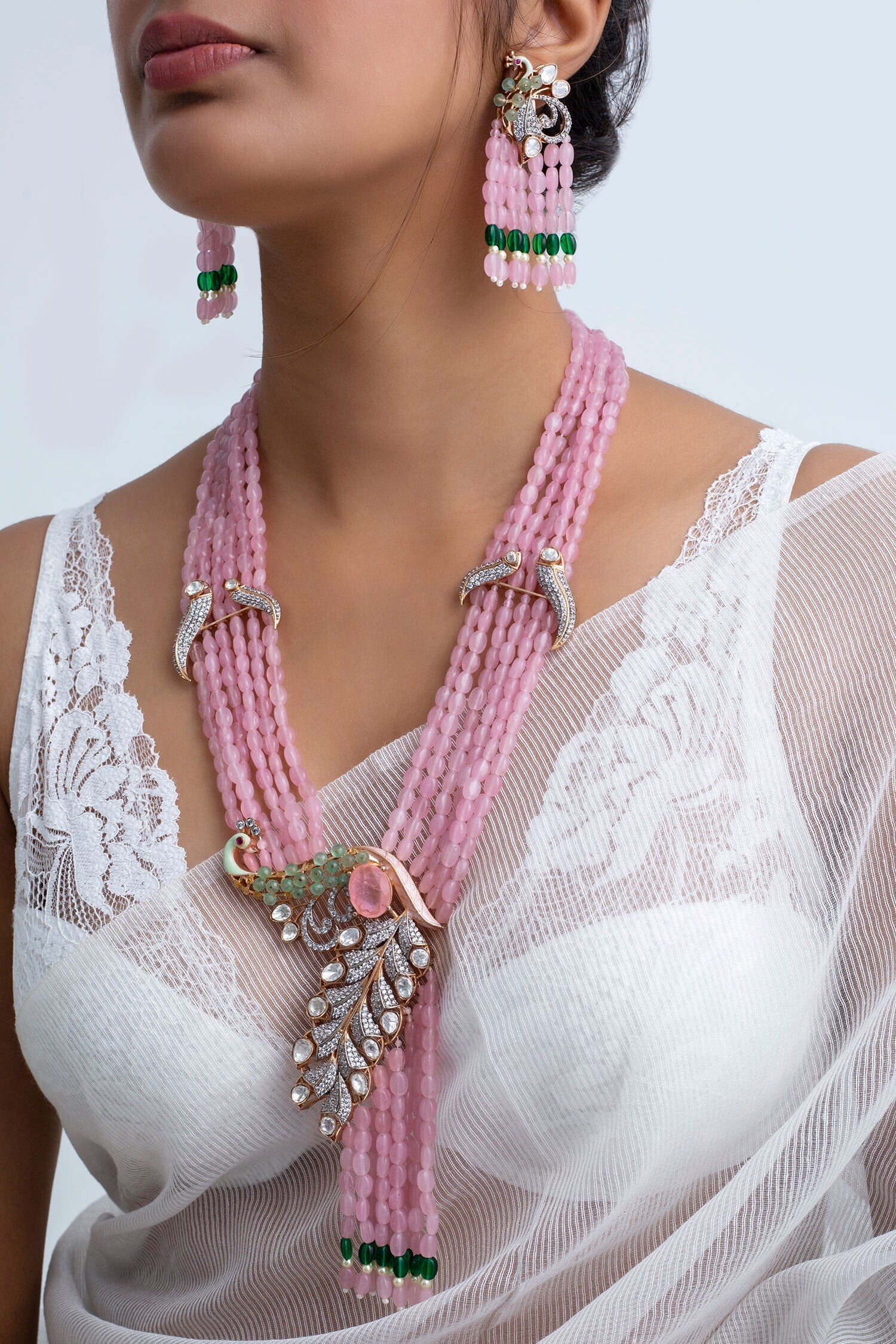 Gold Plated Beaded Necklace Set 