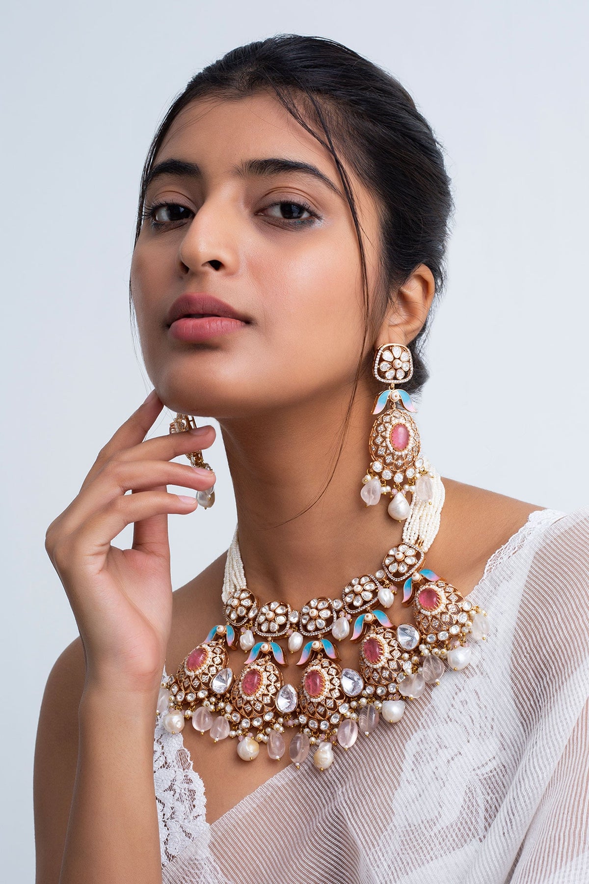 Floral Crest Choker Necklace Set 