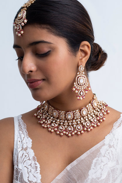 Bahar Vine Stone Embellished Necklace Set 