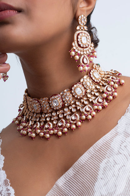 Bahar Vine Stone Embellished Necklace Set 