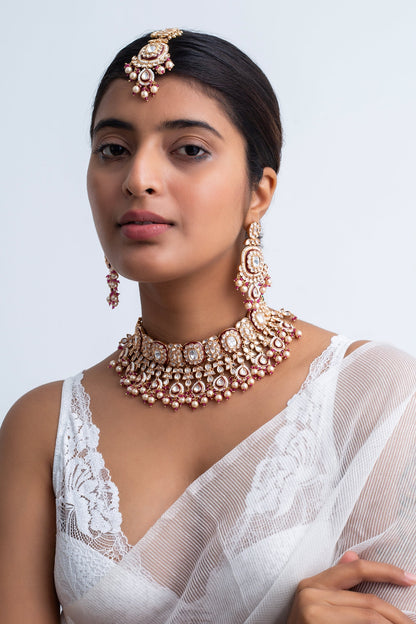 Bahar Vine Stone Embellished Necklace Set 