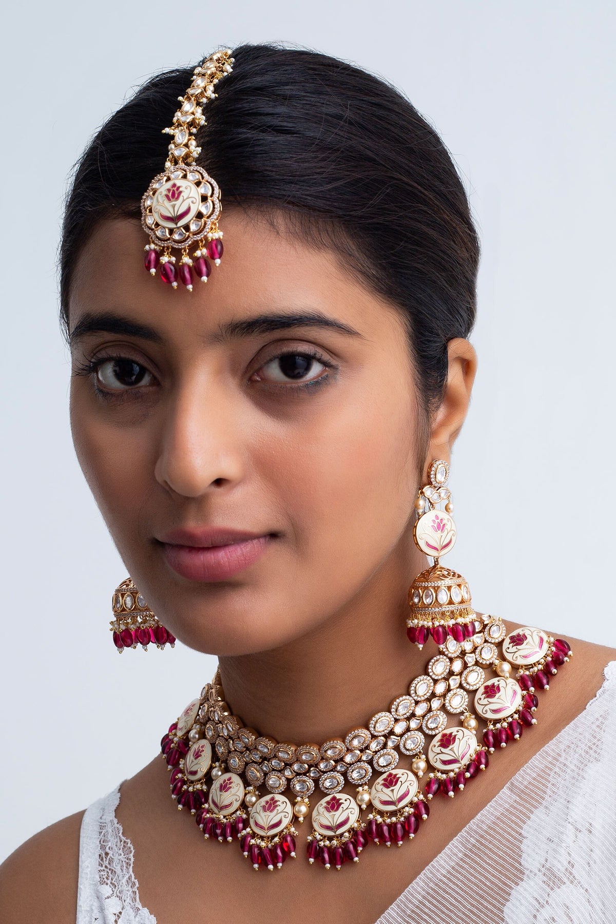 Gold Plated Padma Vine Necklace Set 
