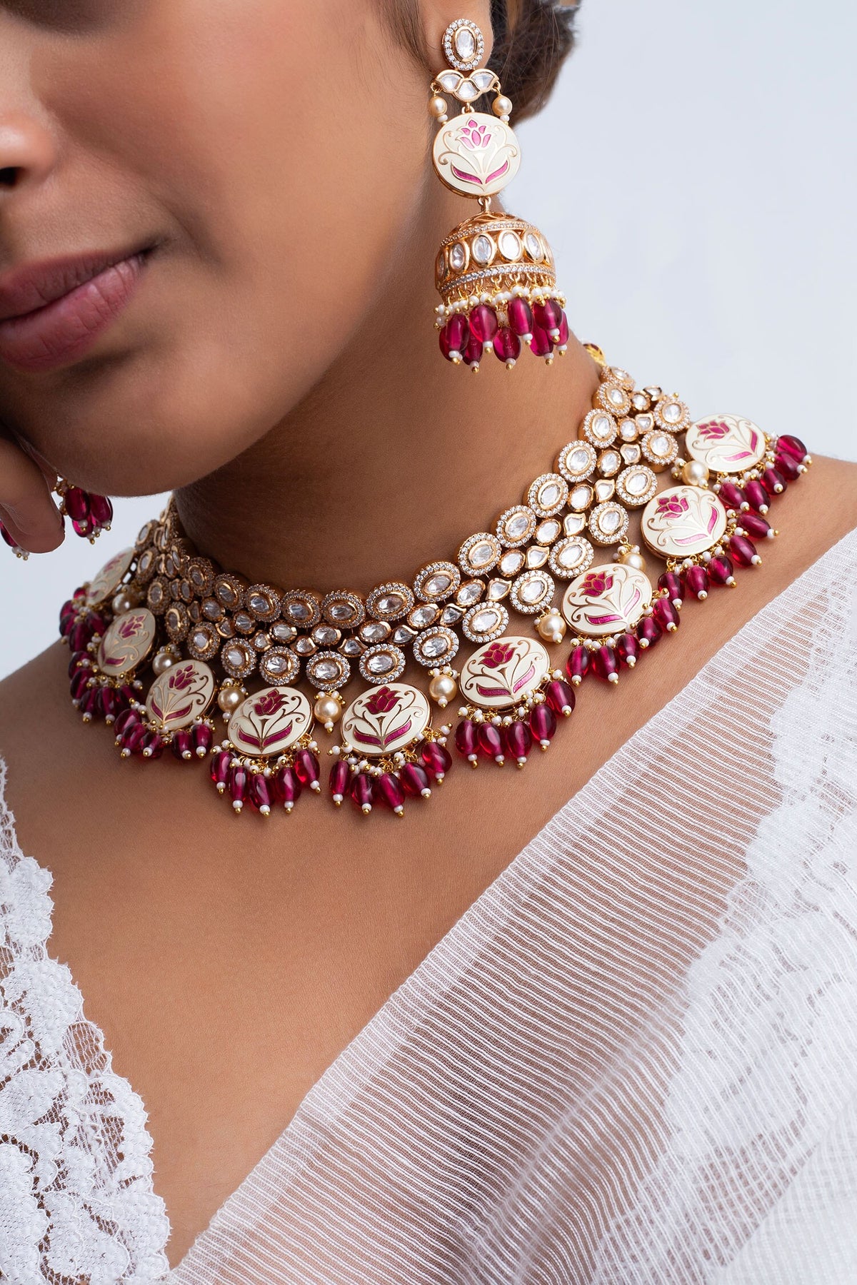 Gold Plated Padma Vine Necklace Set 