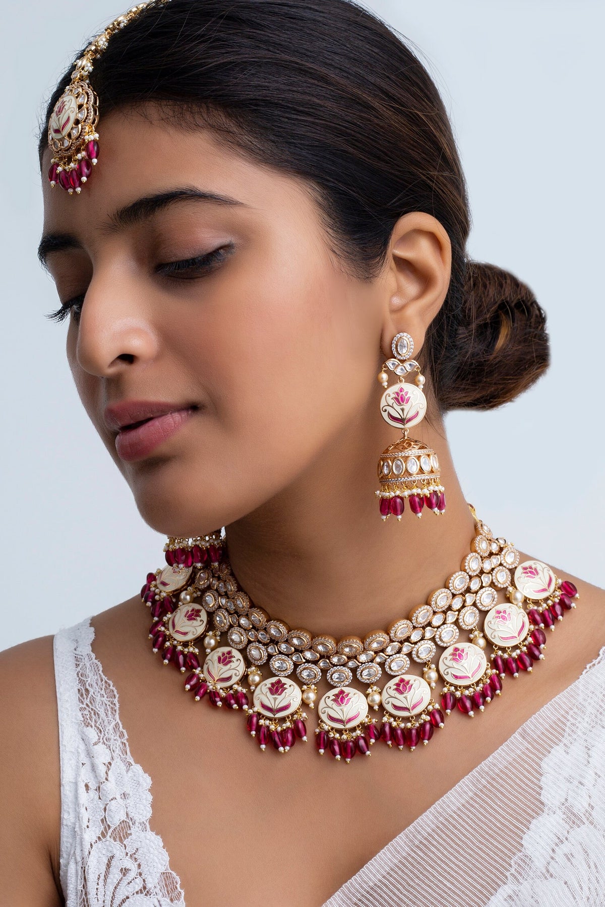 Gold Plated Padma Vine Necklace Set 