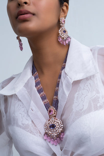 Multi Color Bead & Stone Necklace Set 