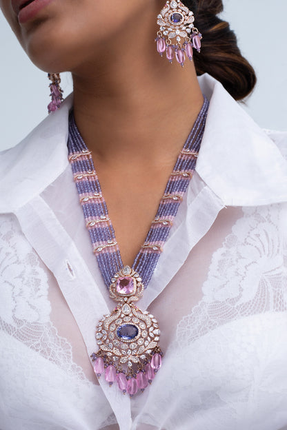 Multi Color Bead & Stone Necklace Set 