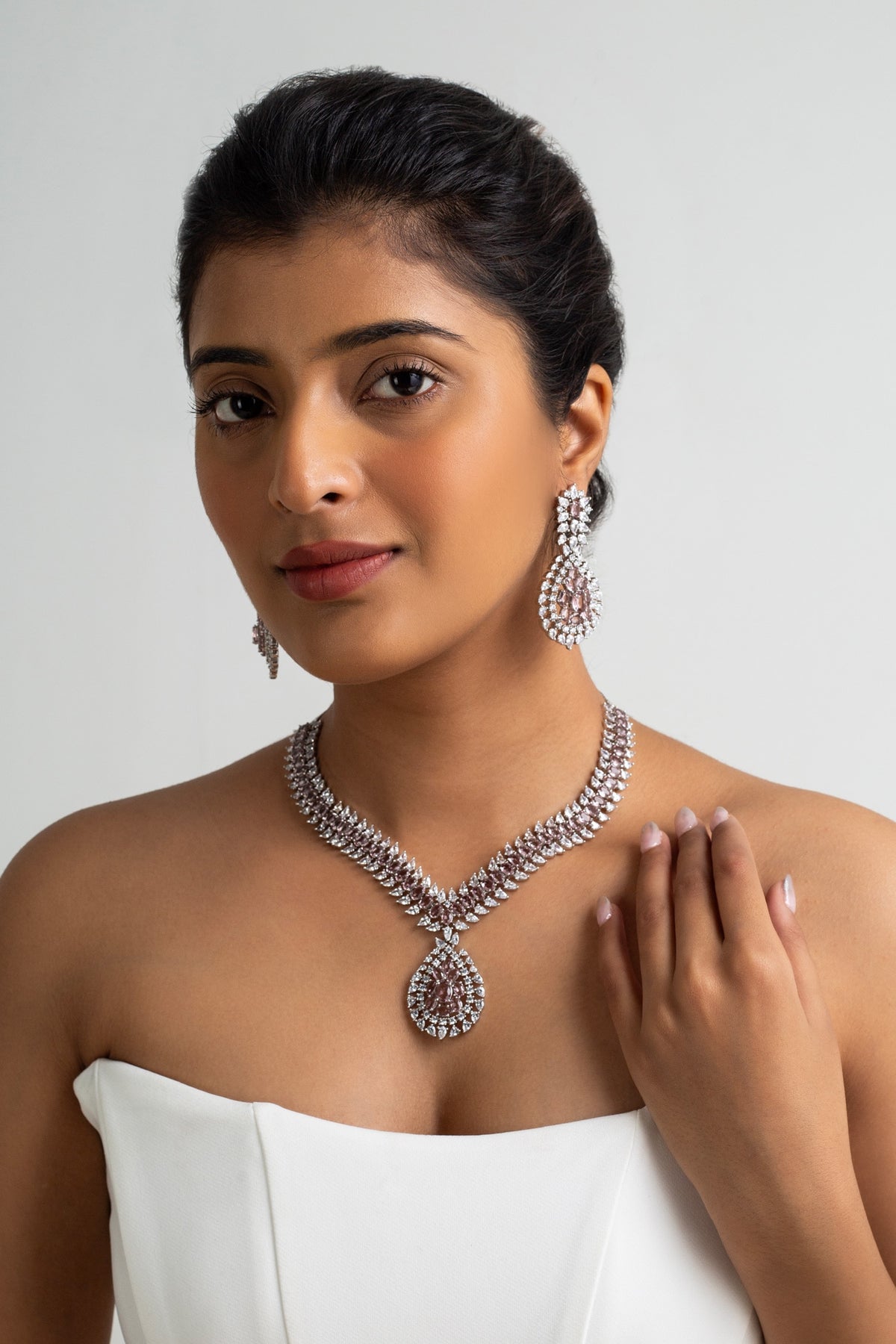 Multi Color Stone Embellished Necklace Set 