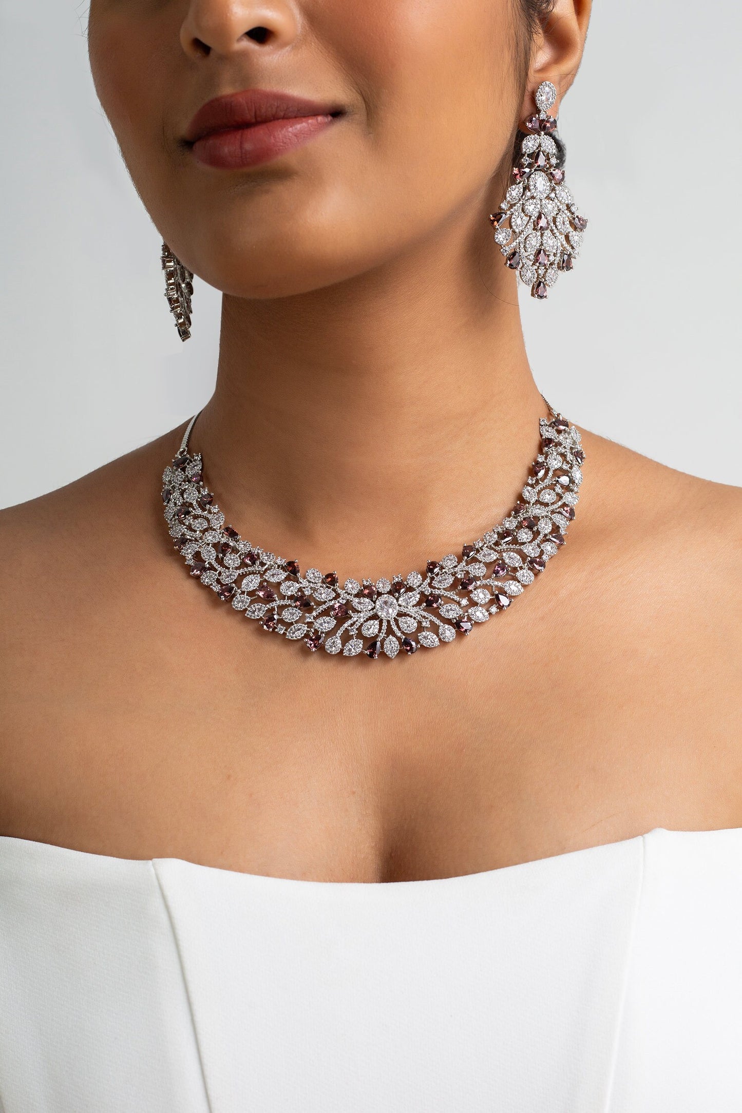 Multi Color Stone Embellished Necklace Set 