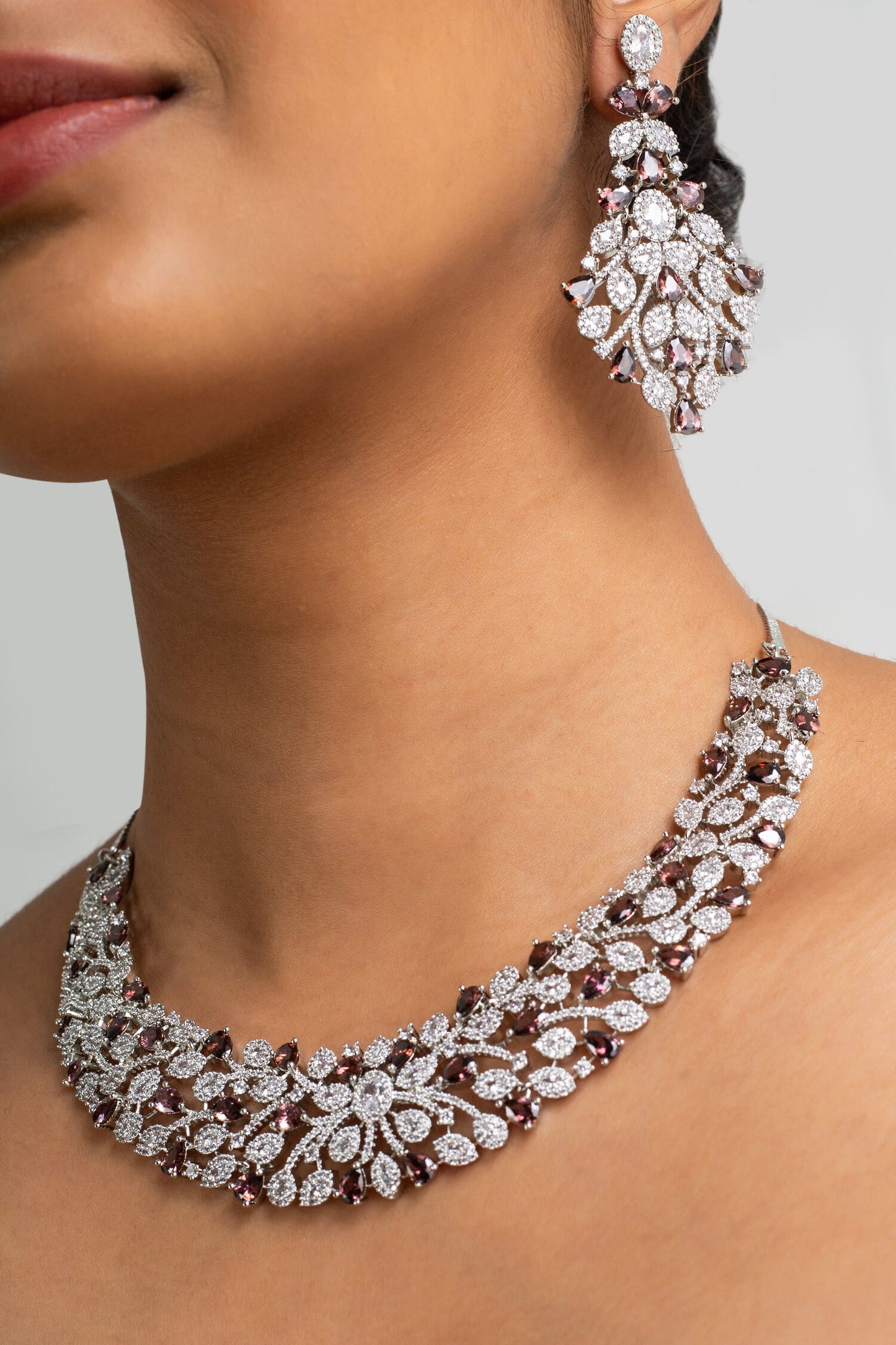 Multi Color Stone Embellished Necklace Set 