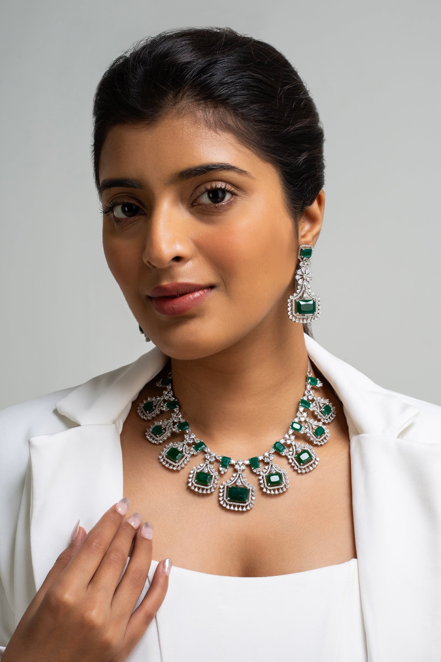 Chandelier Stone Necklace Set 