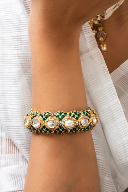 Green Stone Embellished Bangle 