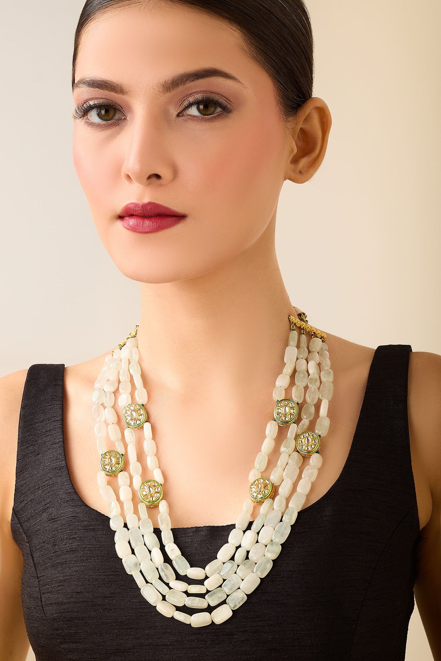 Kundan Beaded Multistrand Necklace 