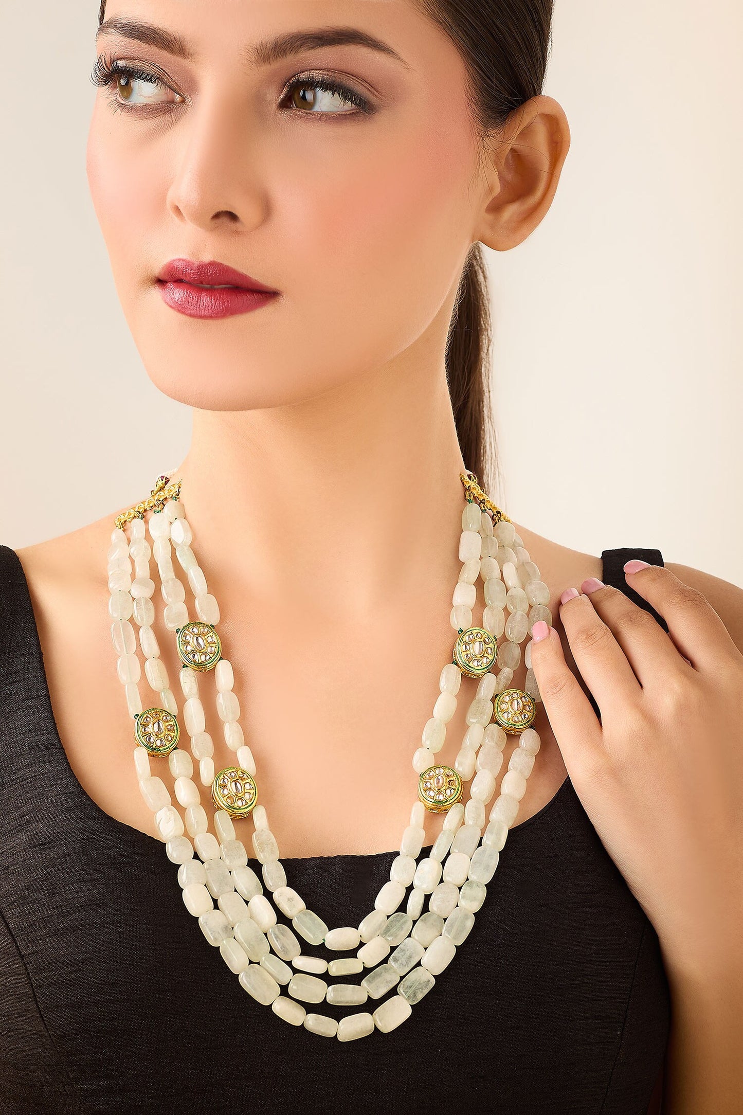 Kundan Beaded Multistrand Necklace 