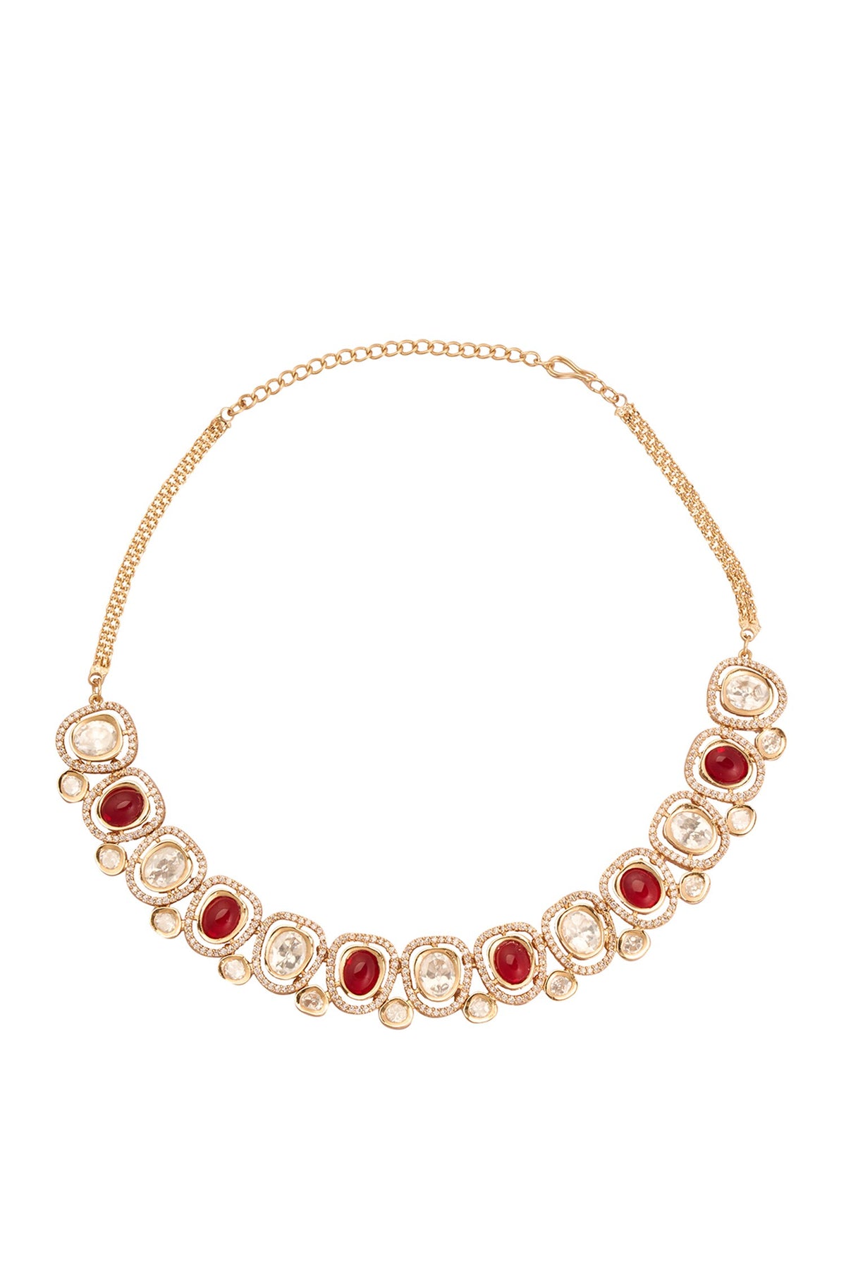 Natural Stone & Faux Diamond Necklace Set 